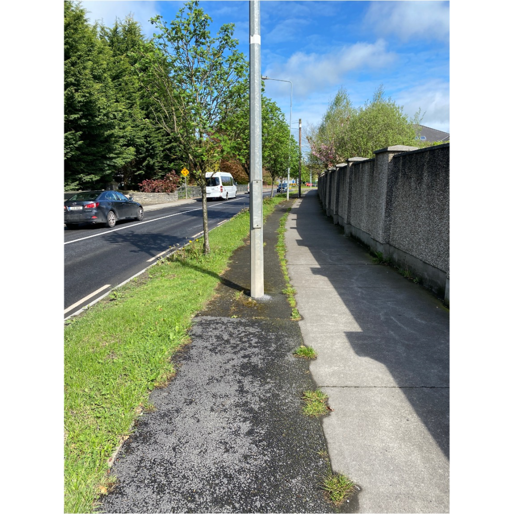 image002-png A picture of a footpath and cycle lane, with a pole in the middle of the cycle lane.