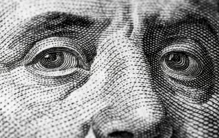 Image of US president on an American bank note.